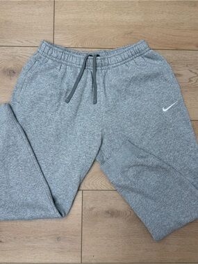Nike Grey Fleece Joggers with White Swoosh